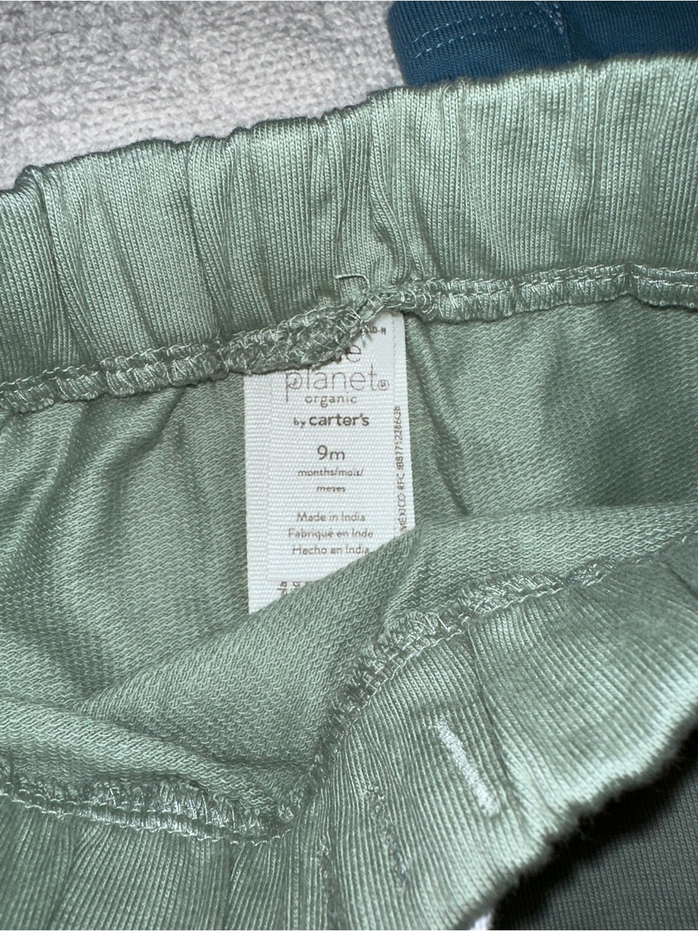 Little Planet Organic Cotton Pull-On Pants Blue & Sage Set - Picture 3 of 4